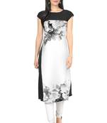 White faux crepe kurti