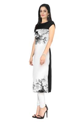 White faux crepe kurti 2