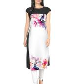 White faux crepe kurti