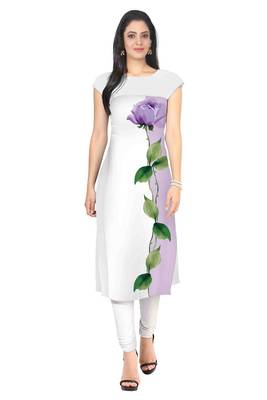 White faux crepe kurti 1