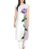 White faux crepe kurti
