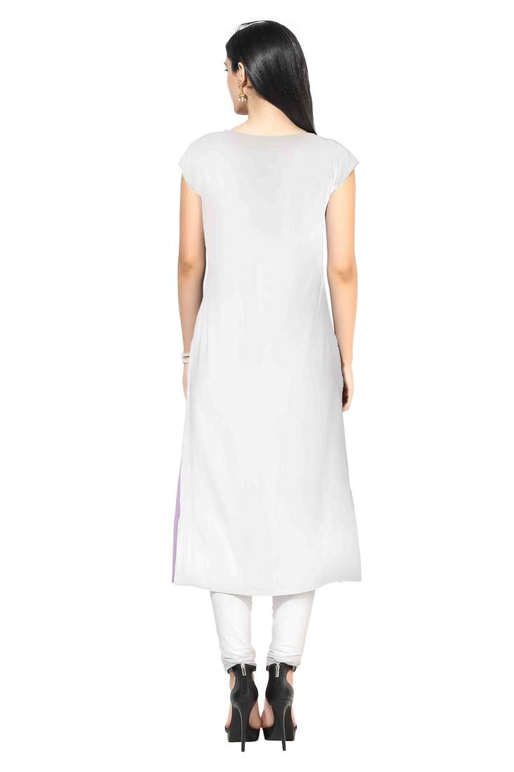 White faux crepe kurti