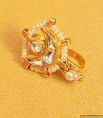 Kundan jadau pearl marathi nose ring