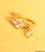 Kundan  And  Pearl Marathi Nose Ring
