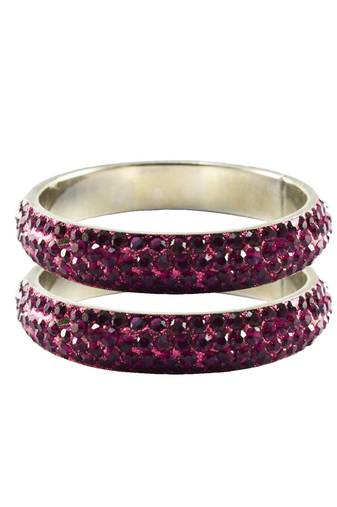 Pink Studded Jewellery Crystal Bangles And Bracelets