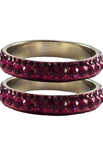 Pink Studded Jewellery Crystal Bangles And Bracelets