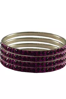Pink Studded Jewellery Crystal Bangles And Bracelets