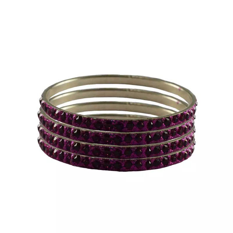 Pink Studded Jewellery Crystal Bangles And Bracelets