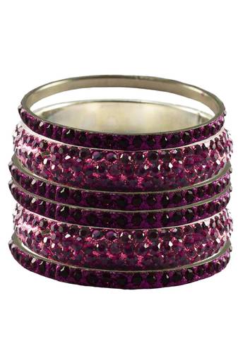 Pink Studded Jewellery Crystal Bangles And Bracelets