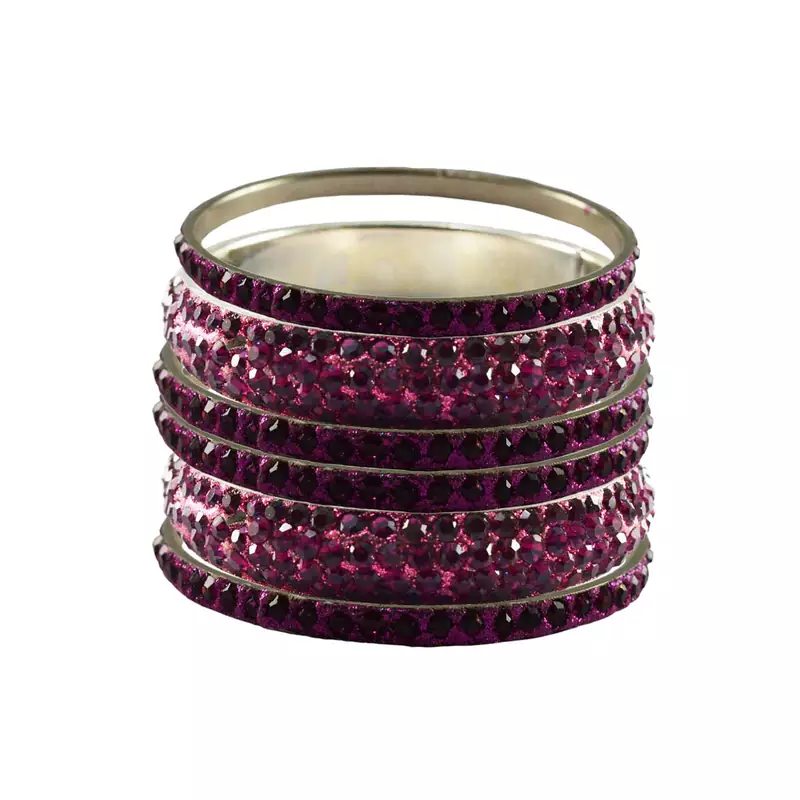 Pink Studded Jewellery Crystal Bangles And Bracelets
