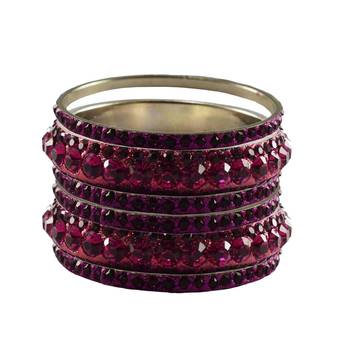 Pink Studded Jewellery Crystal Bangles And Bracelets 1
