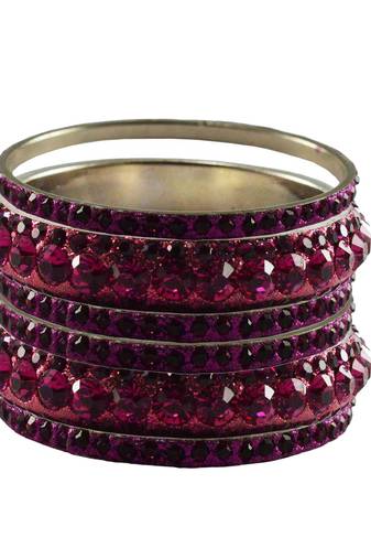 Pink Studded Jewellery Crystal Bangles And Bracelets
