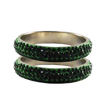 Green Studded Jewellery Crystal Bangles And Bracelets 1