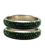 Green Studded Jewellery Crystal Bangles And Bracelets