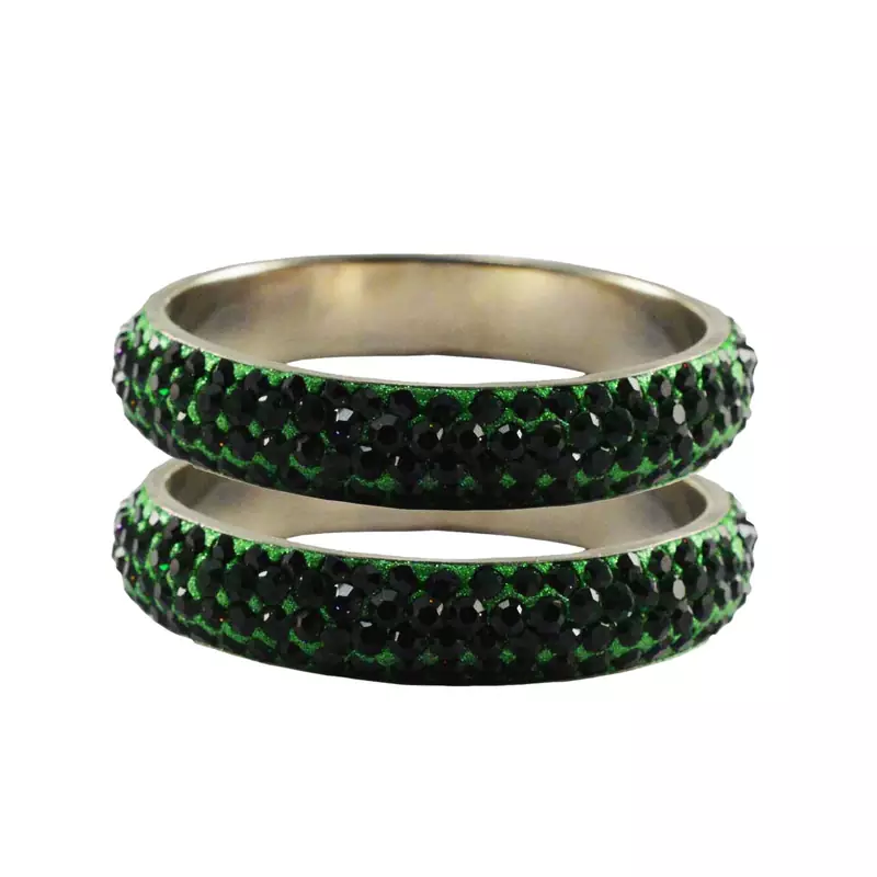 Green Studded Jewellery Crystal Bangles And Bracelets
