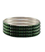 Green Studded Jewellery Crystal Bangles And Bracelets