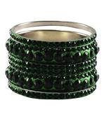 Green Studded Jewellery Crystal Bangles And Bracelets
