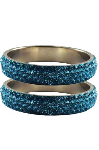 Blue Studded Jewellery Crystal Bangles And Bracelets