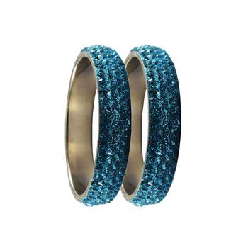 Blue Studded Jewellery Crystal Bangles And Bracelets 2