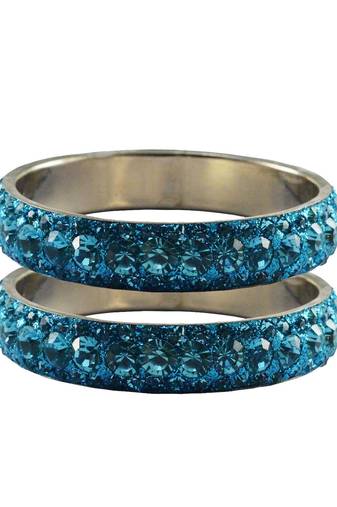 Blue Studded Jewellery Crystal Bangles And Bracelets