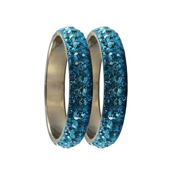 Blue Studded Jewellery Crystal Bangles And Bracelets 2