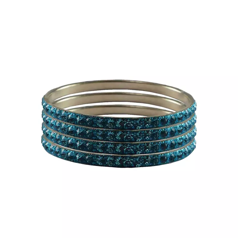 Blue Studded Jewellery Crystal Bangles And Bracelets