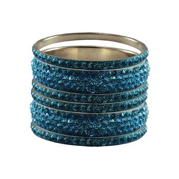 Blue Studded Jewellery Crystal Bangles And Bracelets 1