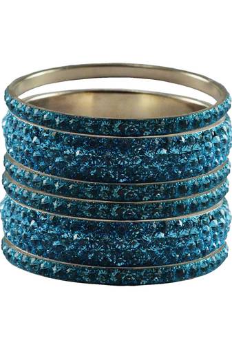Blue Studded Jewellery Crystal Bangles And Bracelets