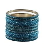 Blue Studded Jewellery Crystal Bangles And Bracelets