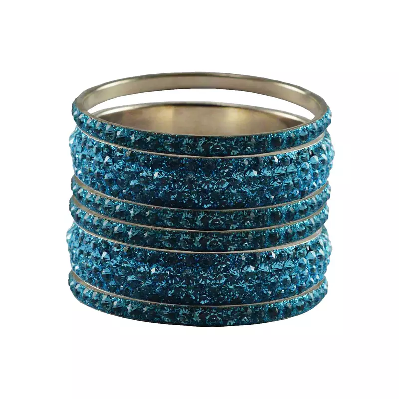 Blue Studded Jewellery Crystal Bangles And Bracelets