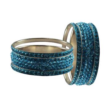 Blue Studded Jewellery Crystal Bangles And Bracelets 2