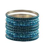 Blue Studded Jewellery Crystal Bangles And Bracelets