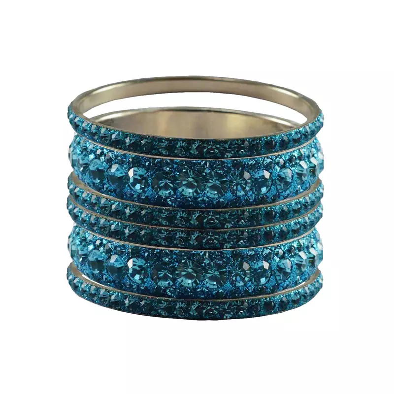 Blue Studded Jewellery Crystal Bangles And Bracelets