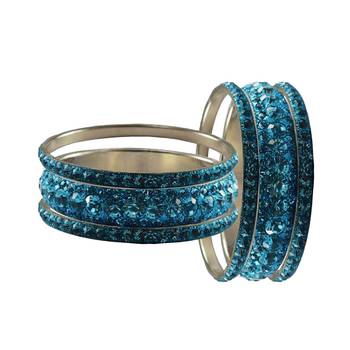 Blue Studded Jewellery Crystal Bangles And Bracelets 2