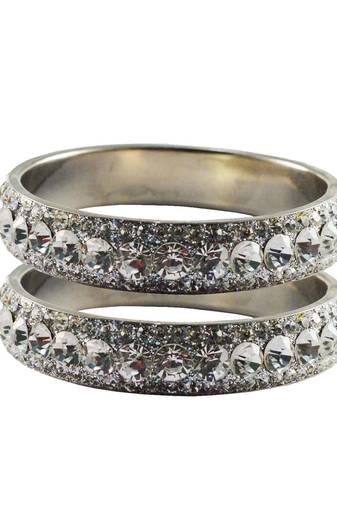 Silver Studded Jewellery Crystal Bangles And Bracelets
