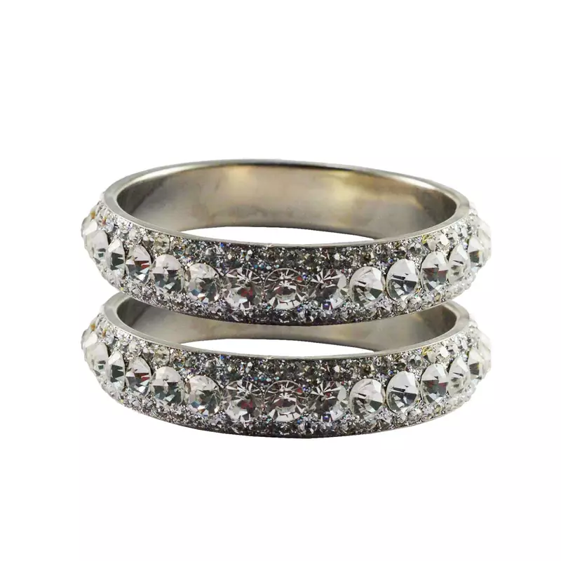 Silver Studded Jewellery Crystal Bangles And Bracelets