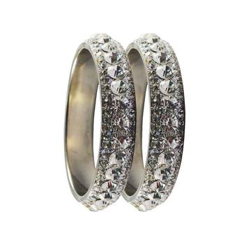 Silver Studded Jewellery Crystal Bangles And Bracelets 2