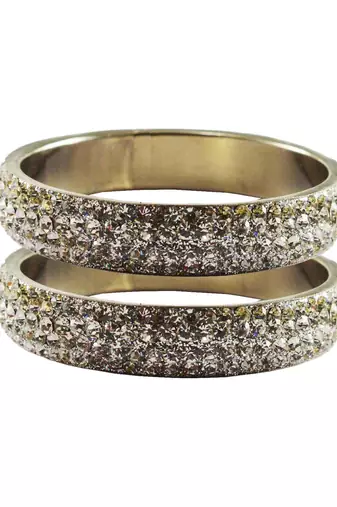 Silver Studded Jewellery Crystal Bangles And Bracelets