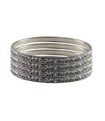 Silver Studded Jewellery Crystal Bangles And Bracelets