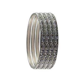 Silver Studded Jewellery Crystal Bangles And Bracelets 2