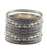 Silver Studded Jewellery Crystal Bangles And Bracelets