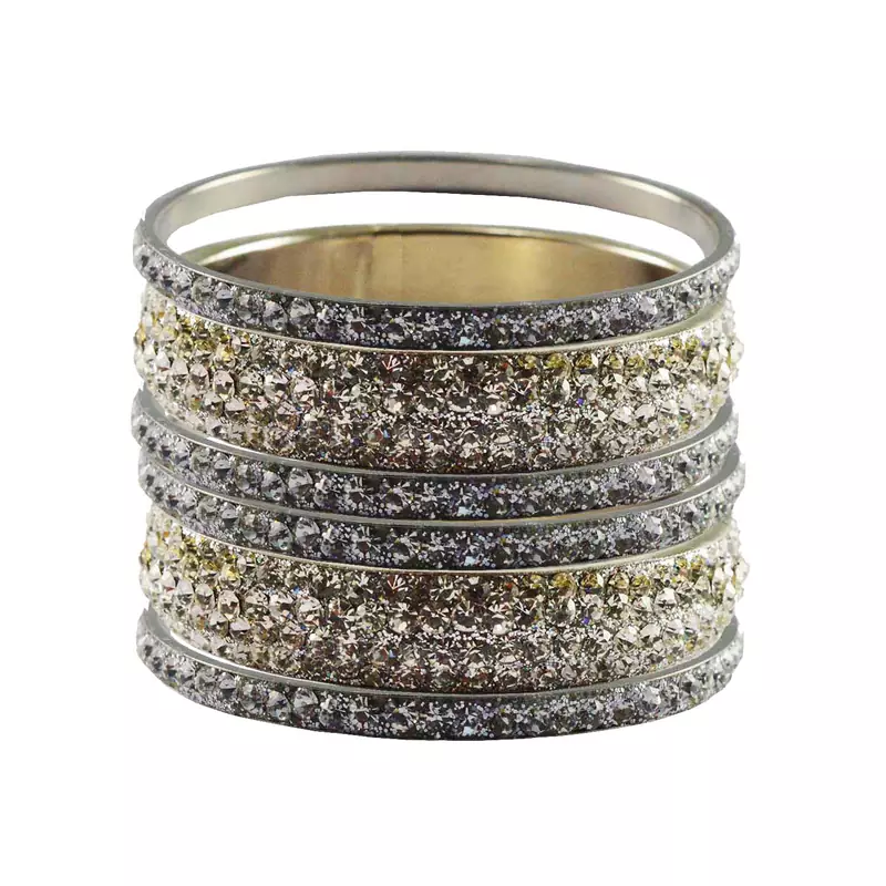 Silver Studded Jewellery Crystal Bangles And Bracelets
