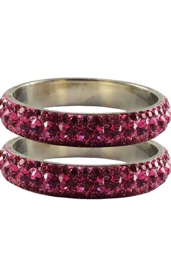 Pink Studded Jewellery Crystal Bangles And Bracelets