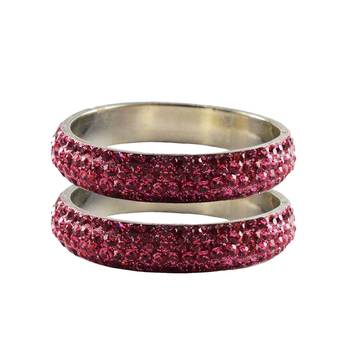 Pink Studded Jewellery Crystal Bangles And Bracelets 1