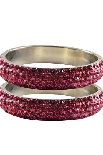 Pink Studded Jewellery Crystal Bangles And Bracelets