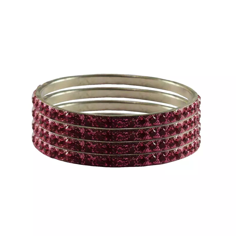 Pink Studded Jewellery Crystal Bangles And Bracelets