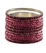 Pink Studded Jewellery Crystal Bangles And Bracelets