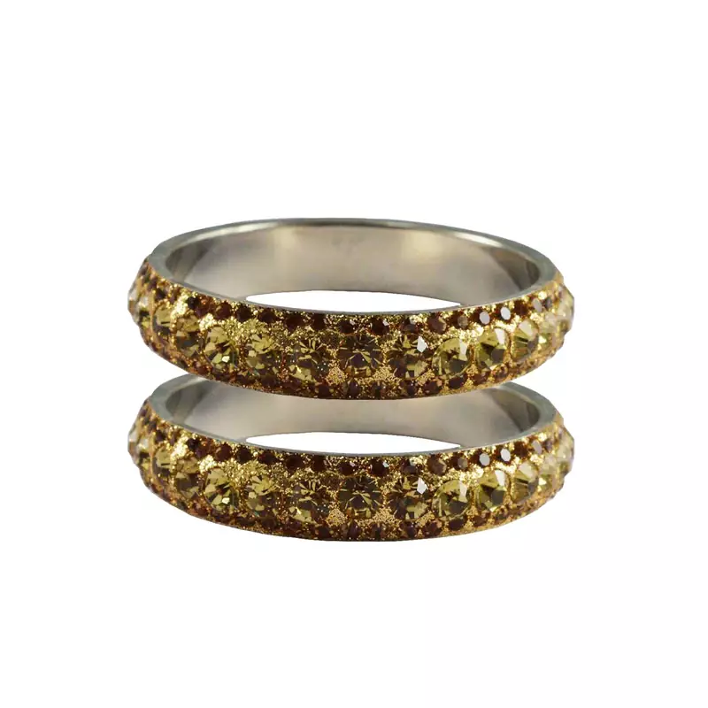 Gold Studded Jewellery Crystal Bangles And Bracelets