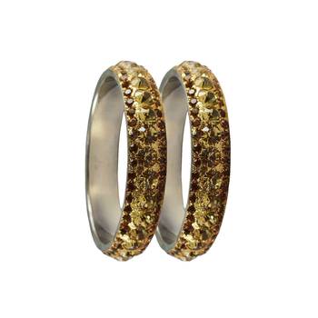 Gold Studded Jewellery Crystal Bangles And Bracelets 2