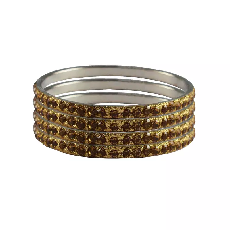 Gold Studded Jewellery Crystal Bangles And Bracelets